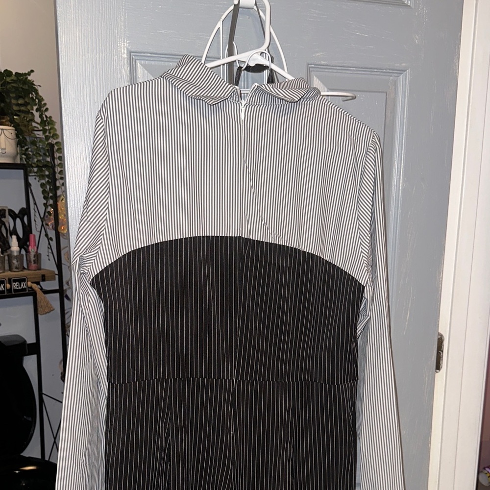 Black and White Striped Hoodie